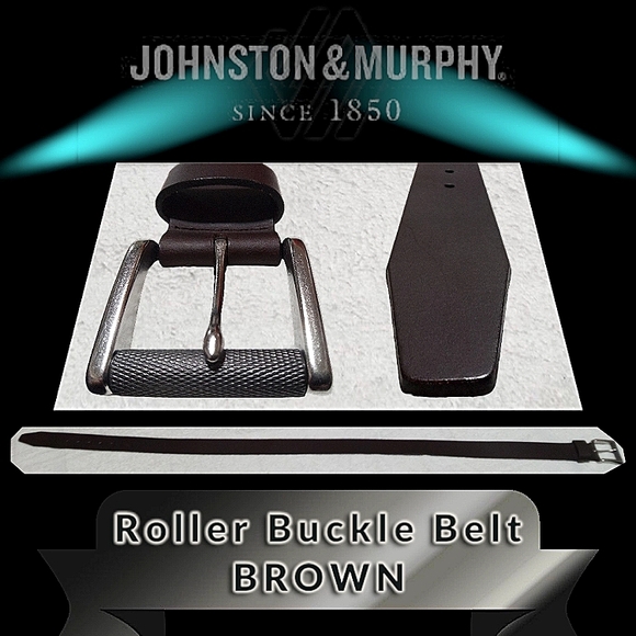 Johnston & Murphy Roller Buckle Belt | 42 inch Brown Leather | Style 75-7503 - Picture 13 of 13